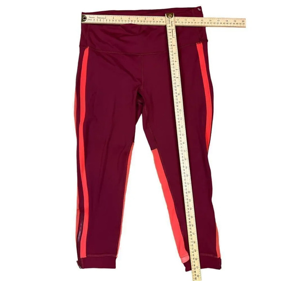 Lululemon Zip The Line Crop Deep Ruby  Coral Size 12 - Picture 7 of 16